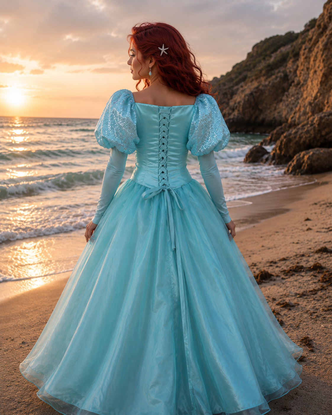 Ariel Inspired Green Princess Dress