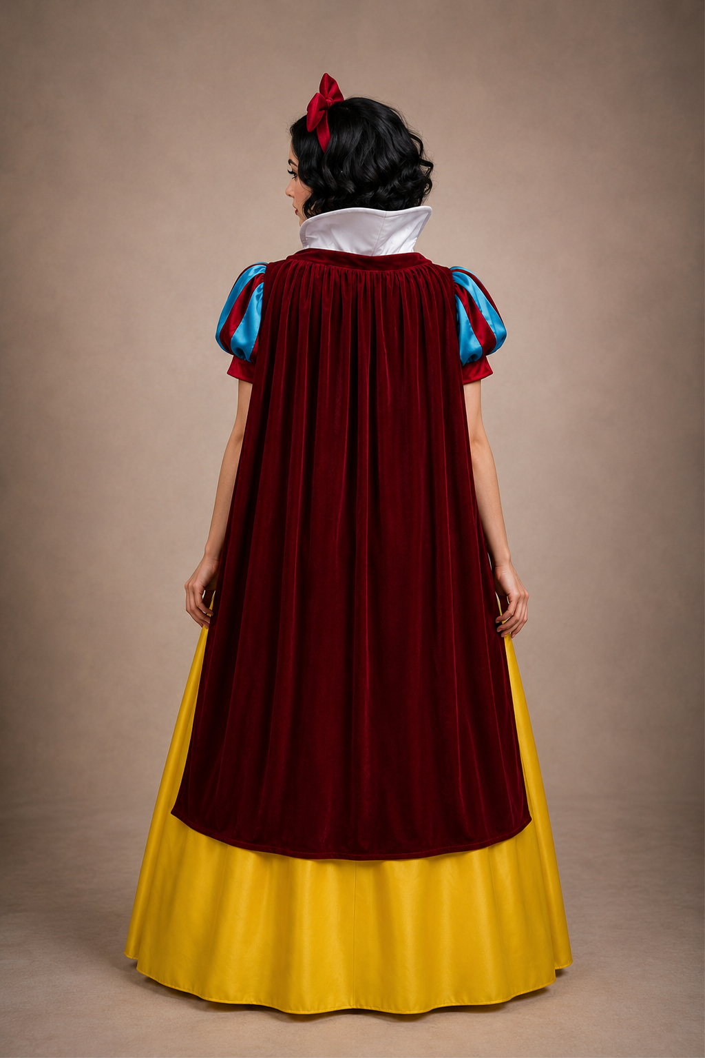 Snow White Inspired Princess Dress with Cape & Headband