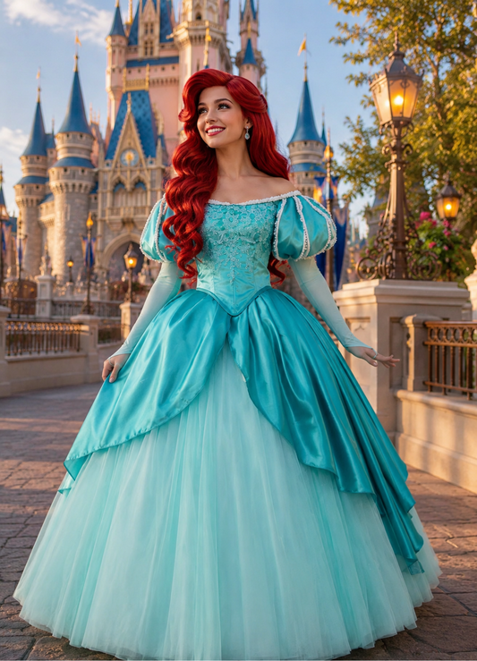 Green Ariel Little Mermaid Pearl Dress - Adults