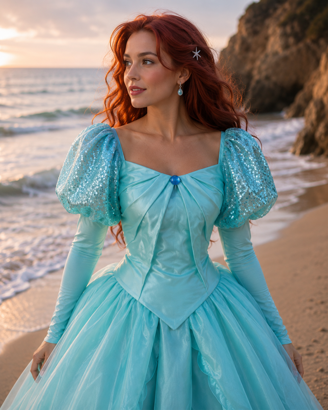 Ariel Inspired Green Princess Dress