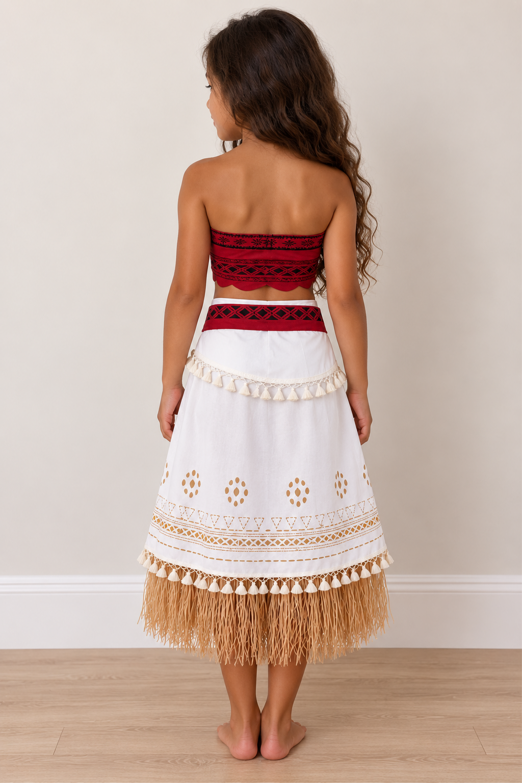 Island Wayfinder Girls Costume – Red & Cream Adventure Princess Outfit